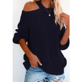 Navy Cross Back Sweater