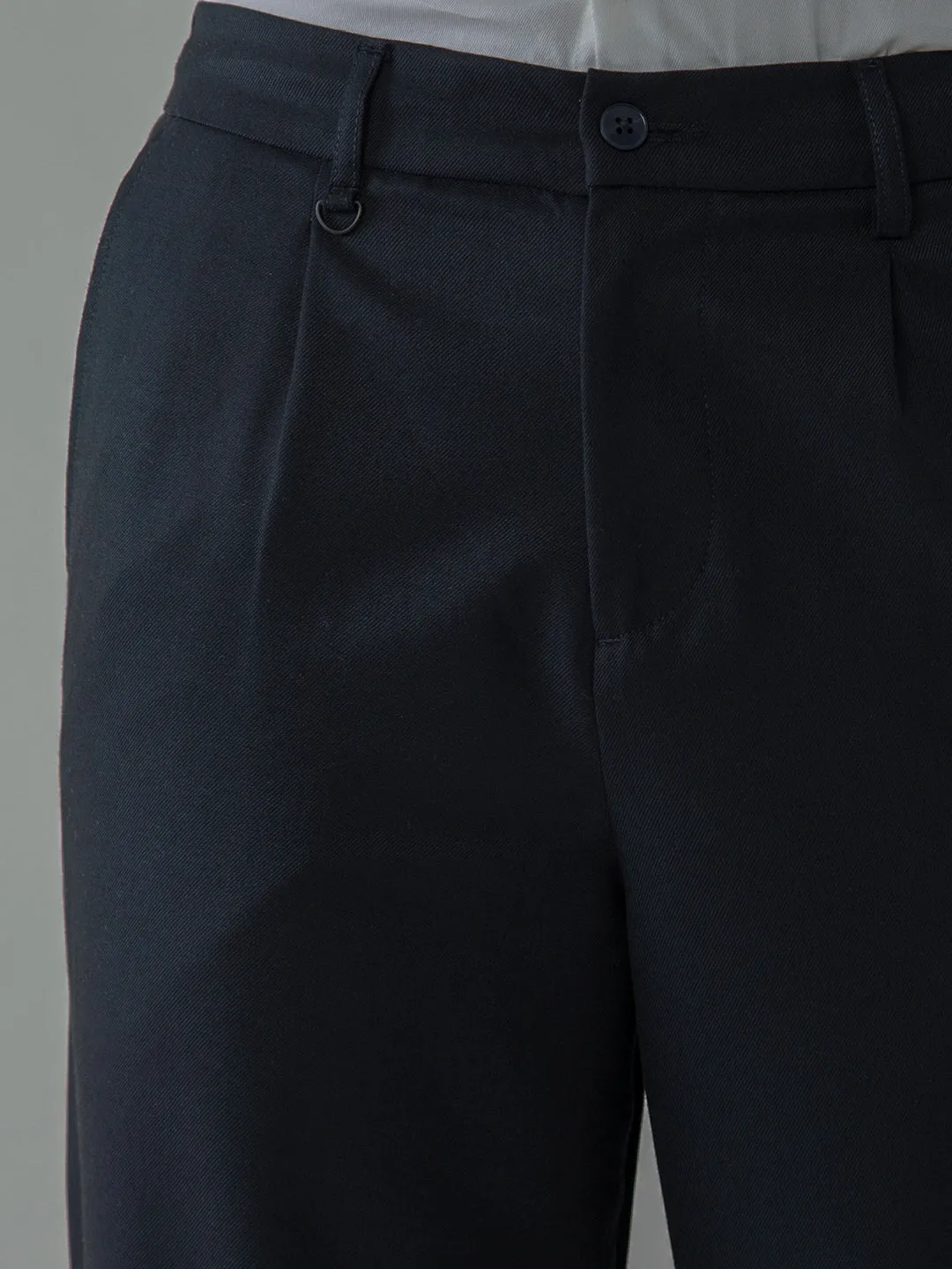 Navy Plain Smart Trousers