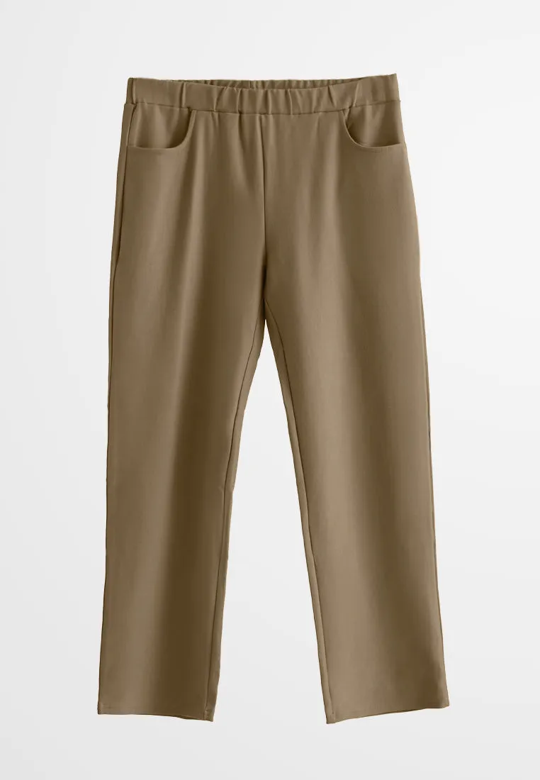 Phillipa SMART Straight Cut Work Pants - Khaki