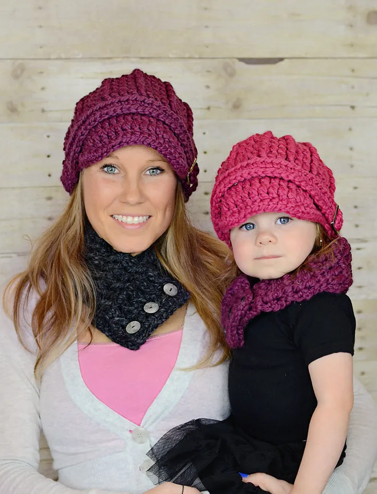 Purple plum buckle beanie winter hat