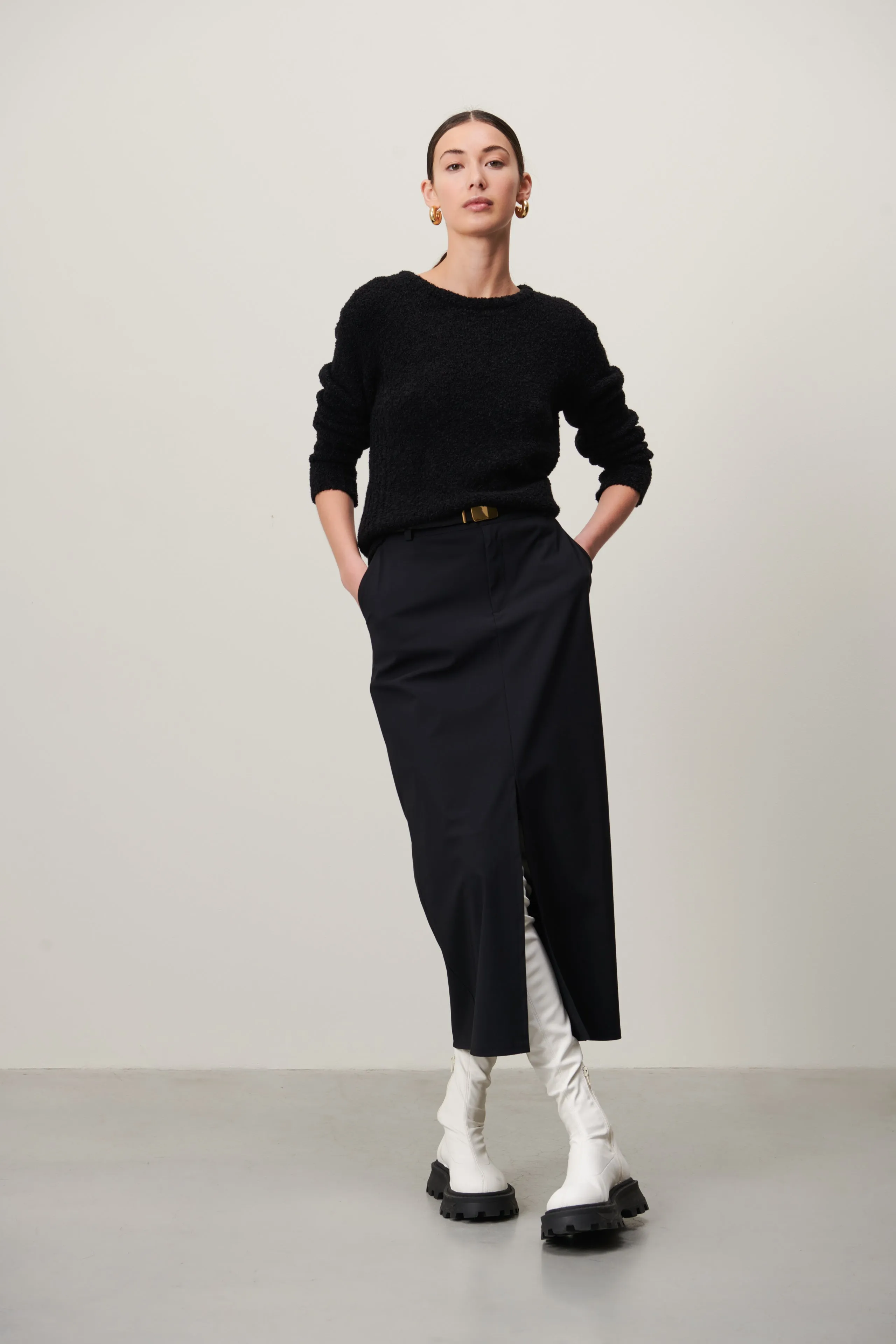 Rill Skirt Technical Jersey | Black