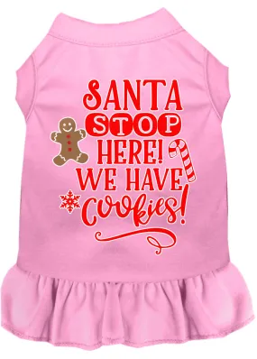 Santa, We Have Cookies Screen Print Dog Dress Light Pink Xxxl