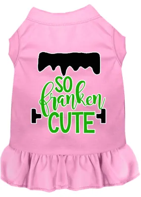 So Franken Cute Screen Print Dog Dress Light Pink Lg