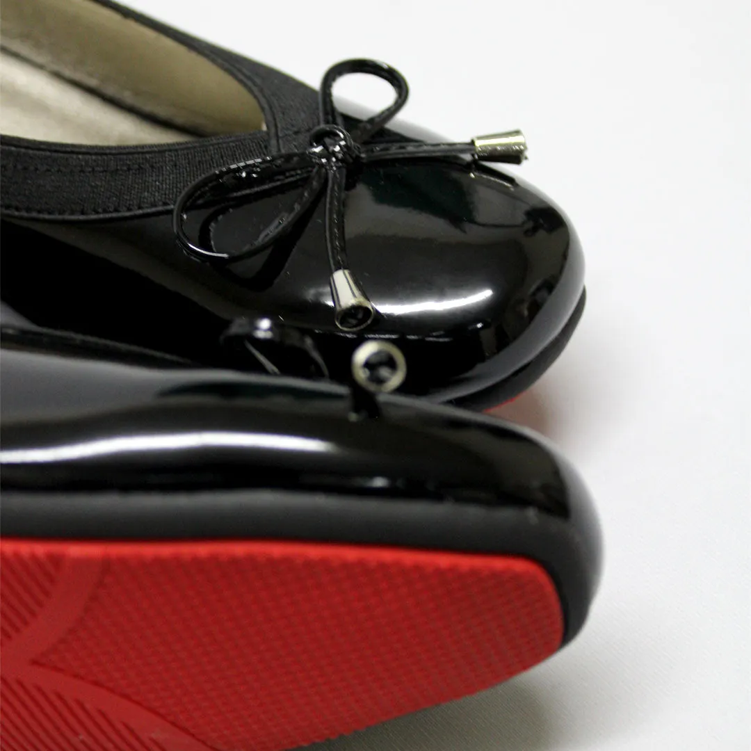 SOFTINO LADIES Red Bottom Black Shoe