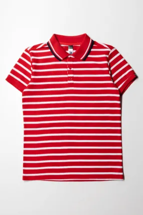 Ss Golfer Stripe Red