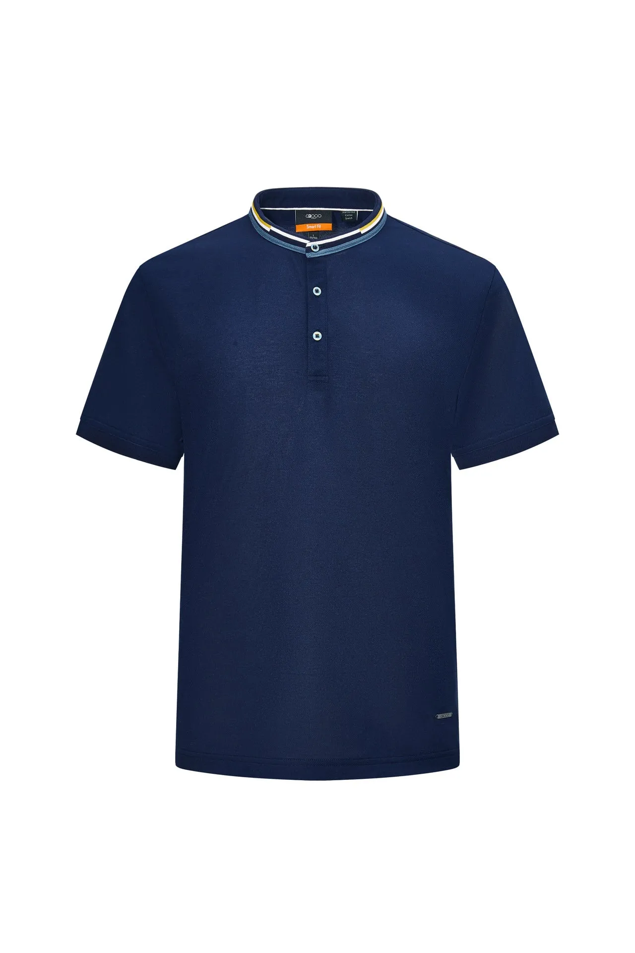 Stand Collar Mercerized Cotton Pique Polo