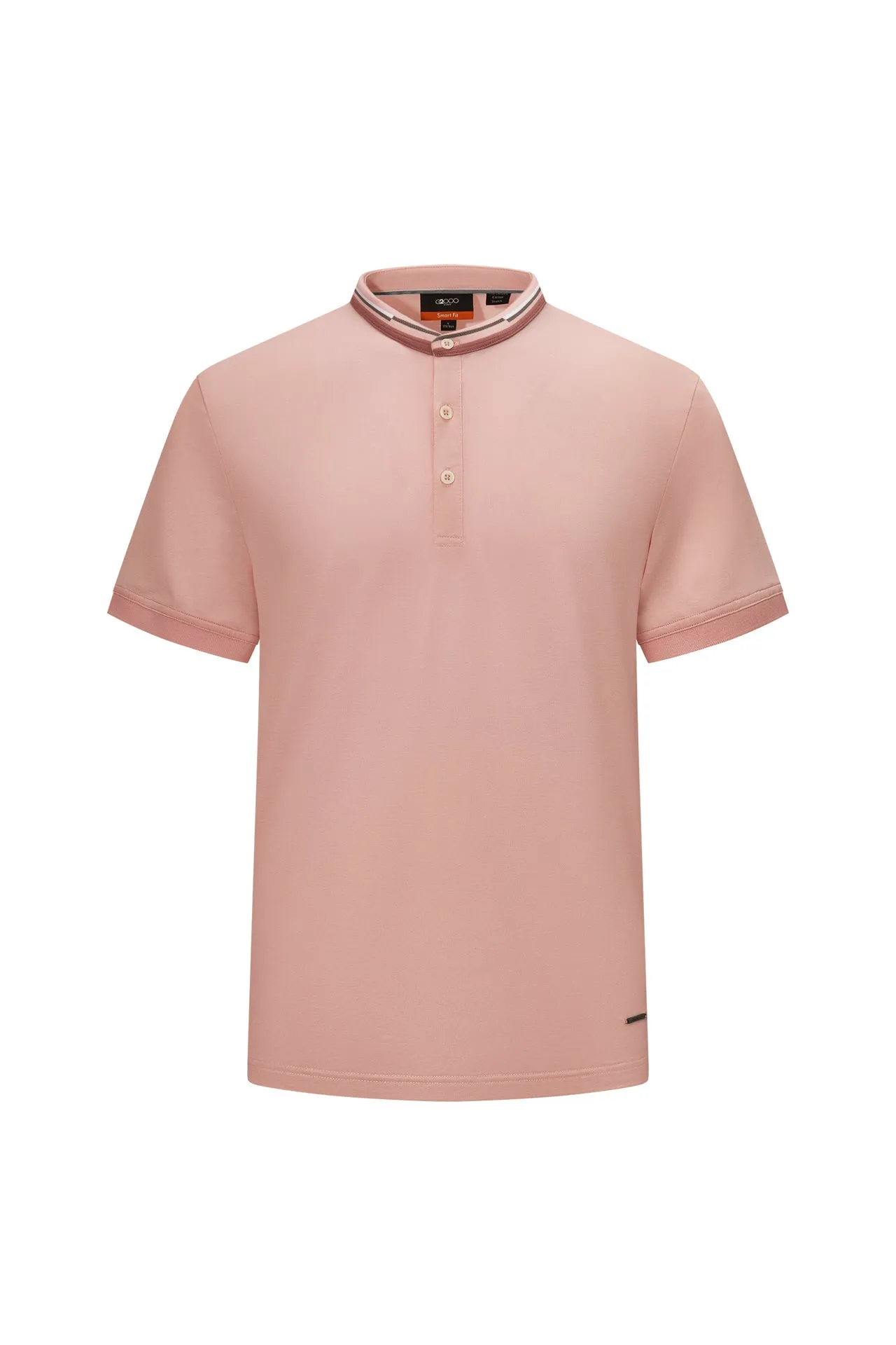 Stand Collar Mercerized Cotton Pique Polo