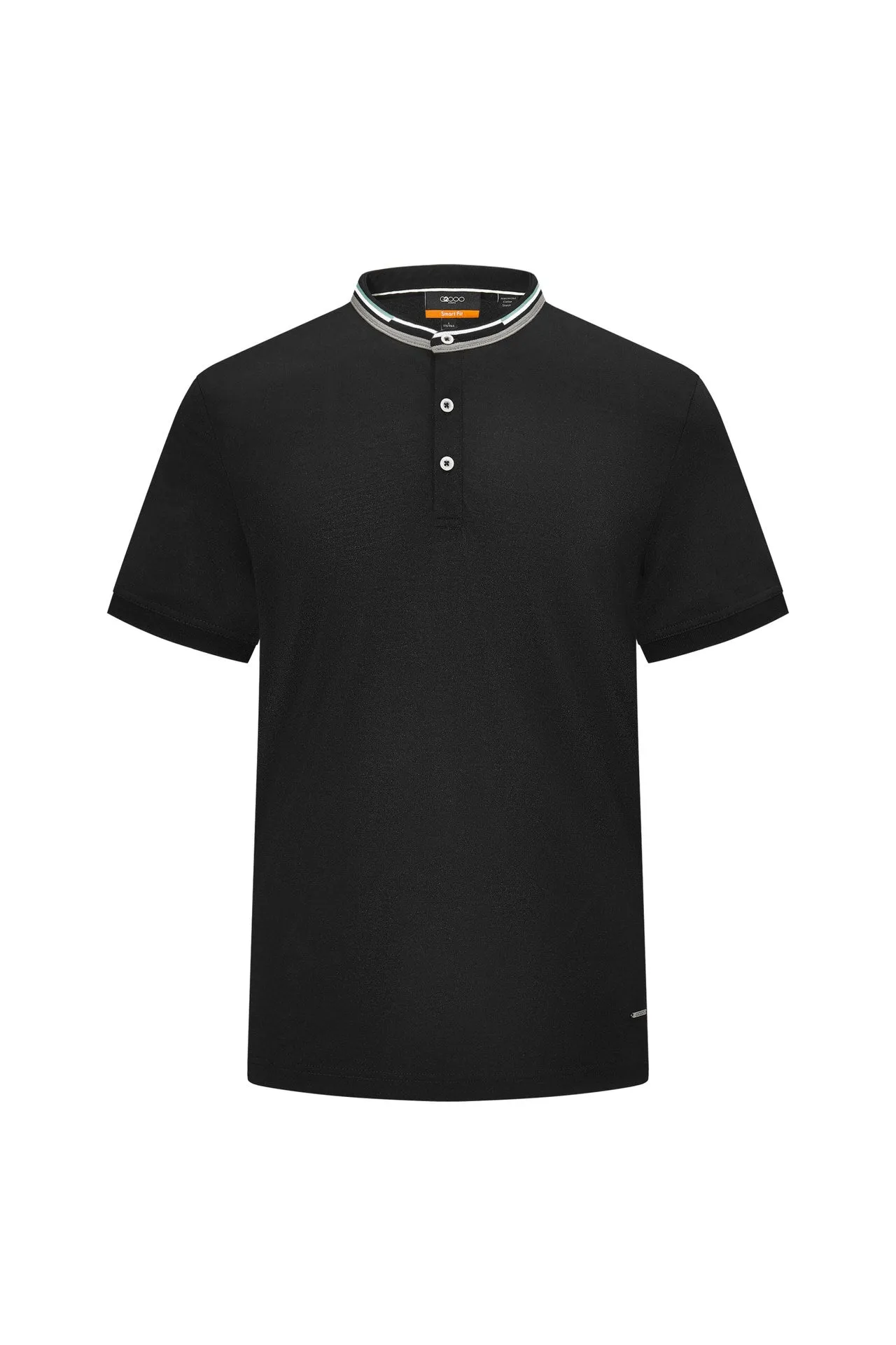 Stand Collar Mercerized Cotton Pique Polo