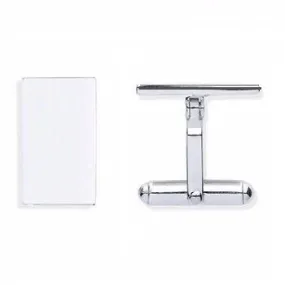 Sterling Silver Rectangle Swivel Bar Cufflinks