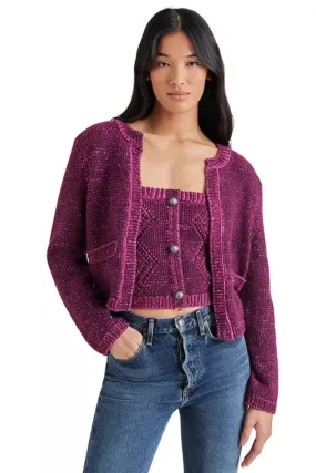 Steve Madden Emelia Sweater Jacket - Aubergine