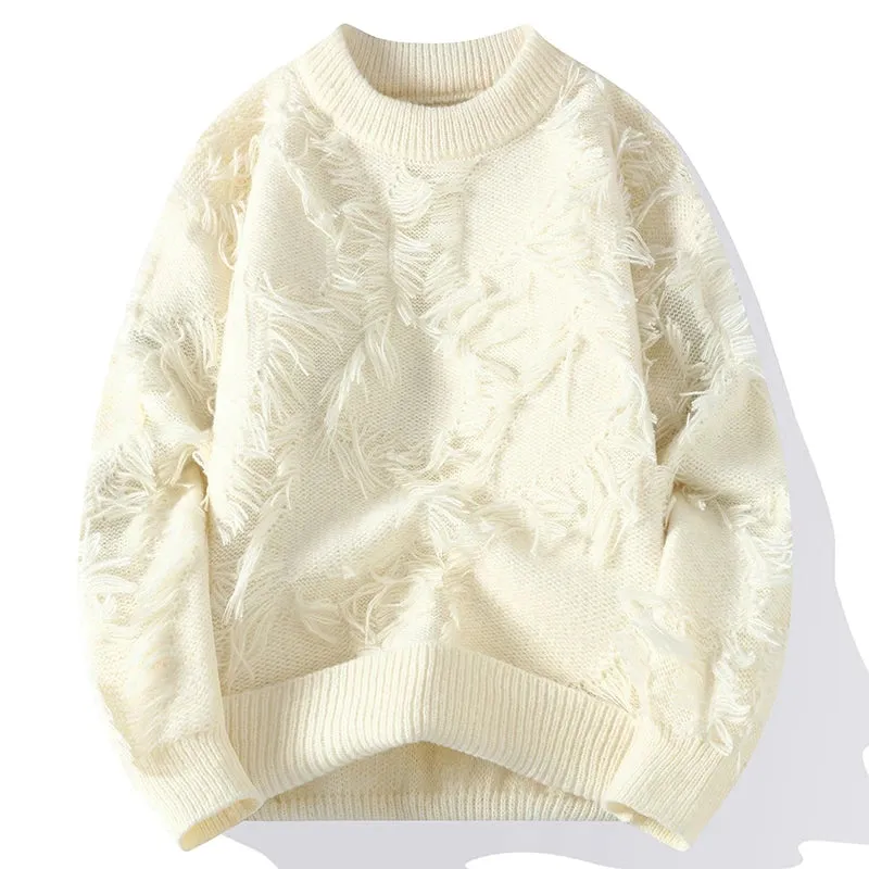 Stylish Hole Ripped Wool Sweater