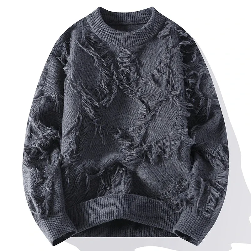 Stylish Hole Ripped Wool Sweater