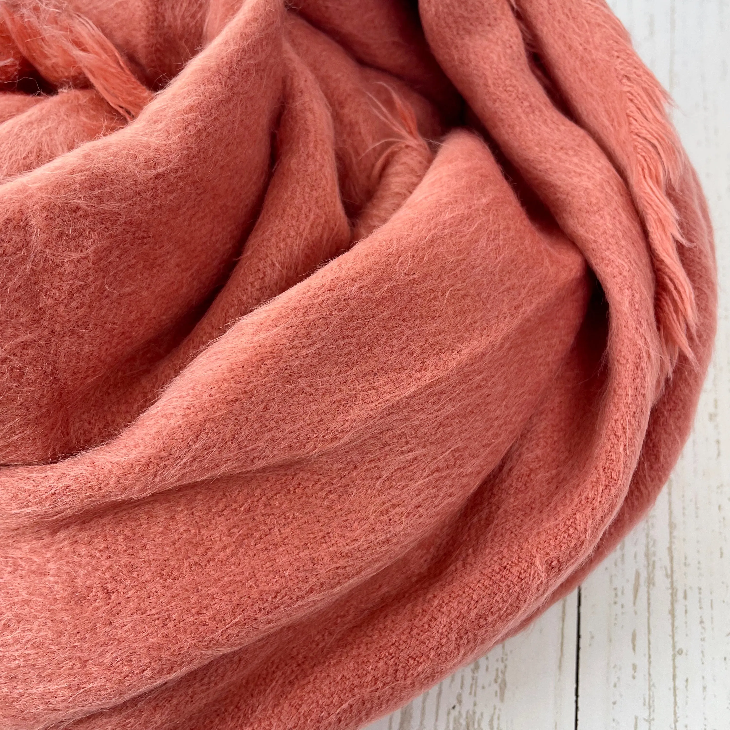 Tana Super Soft Textured Fluffy Scarf - Warm Clay