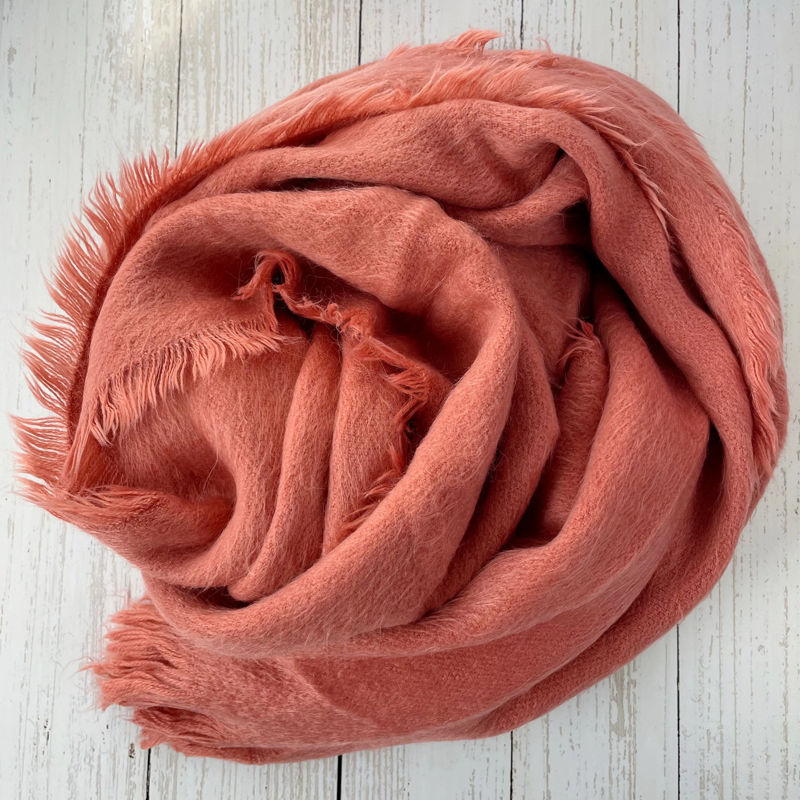 Tana Super Soft Textured Fluffy Scarf - Warm Clay