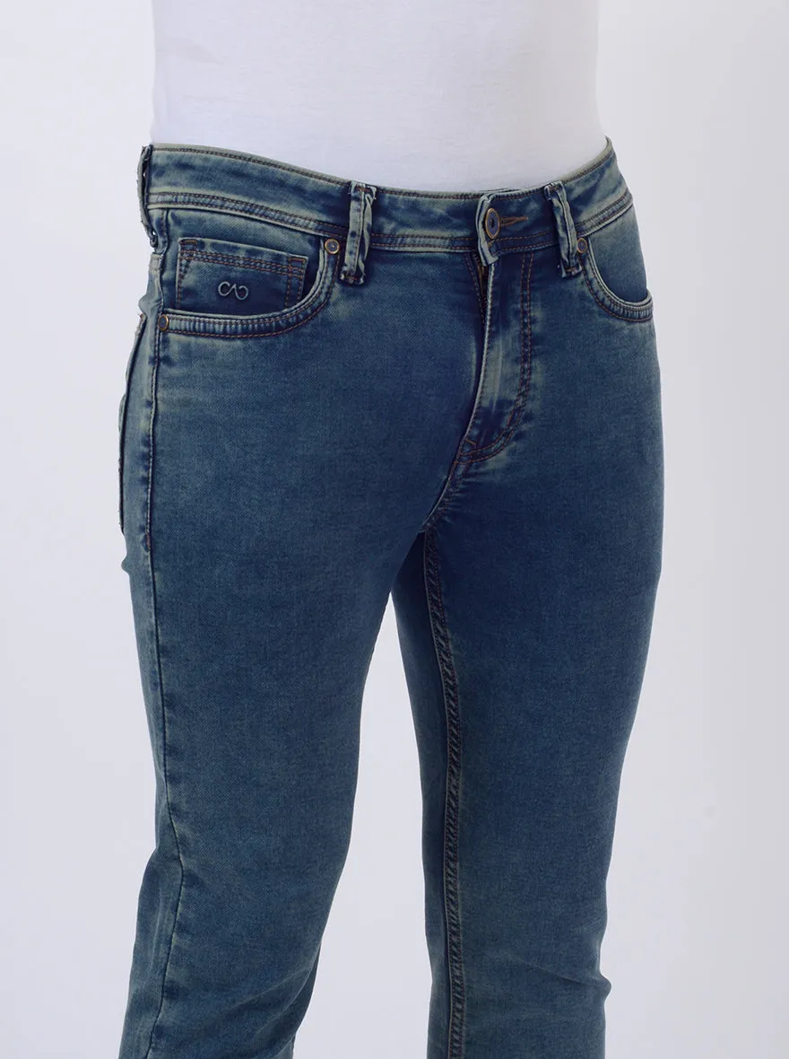 Tinted Blue Washed Rider Fit Jeans | JadeBlue