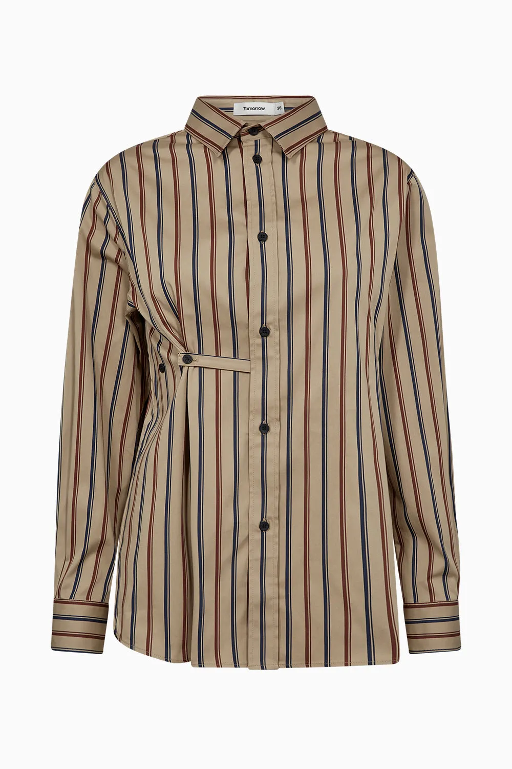 TMRW Moussa Transforming Shirt Stunning Stripe - Khaki