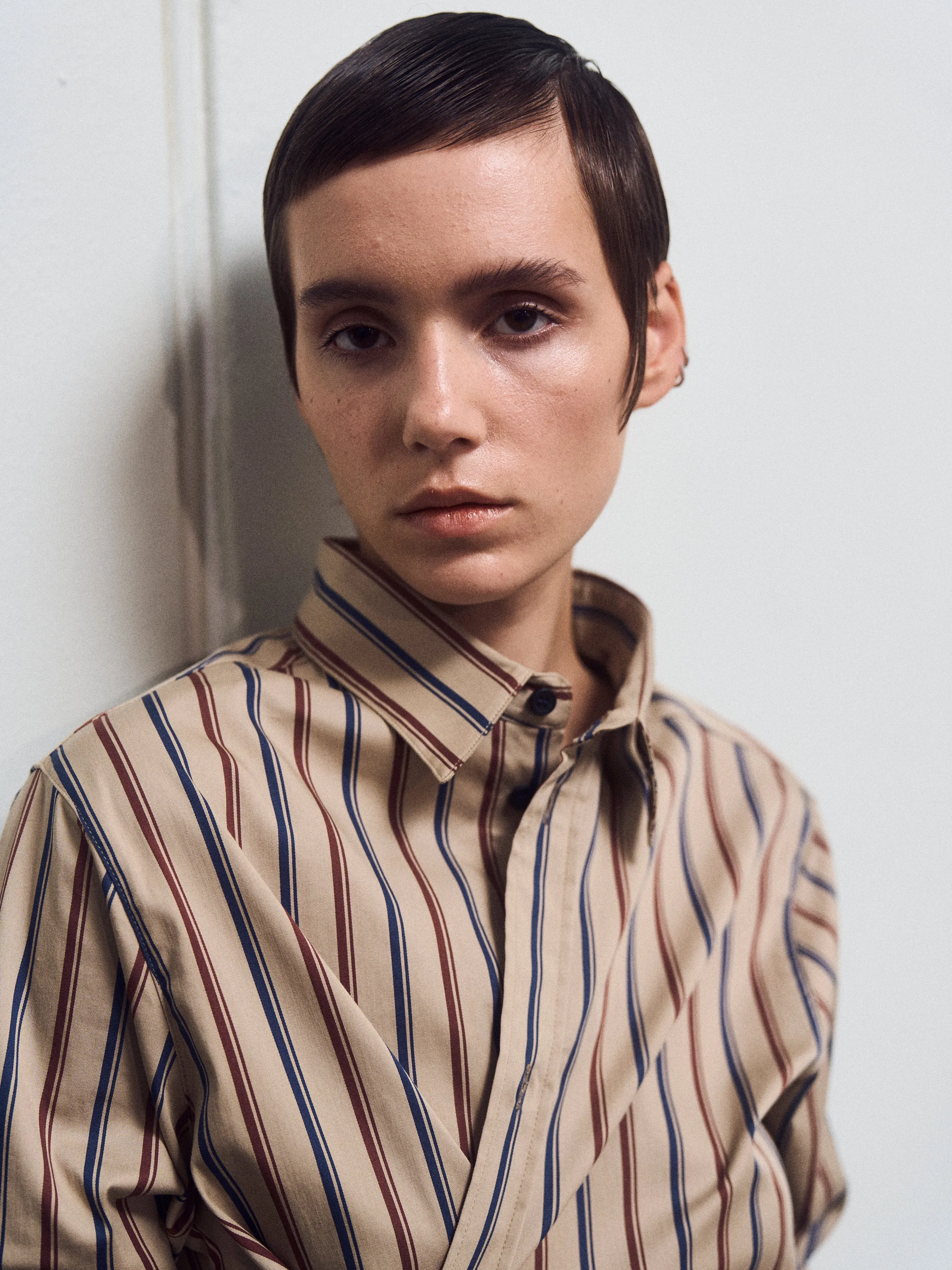 TMRW Moussa Transforming Shirt Stunning Stripe - Khaki