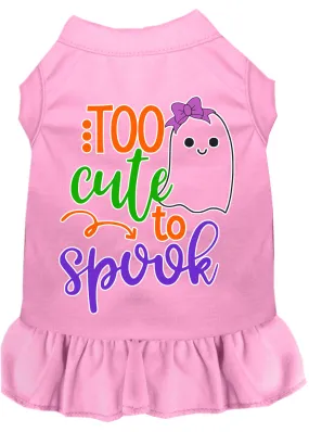 Too Cute To Spook-girly Ghost Screen Print Dog Dress Light Pink Xs