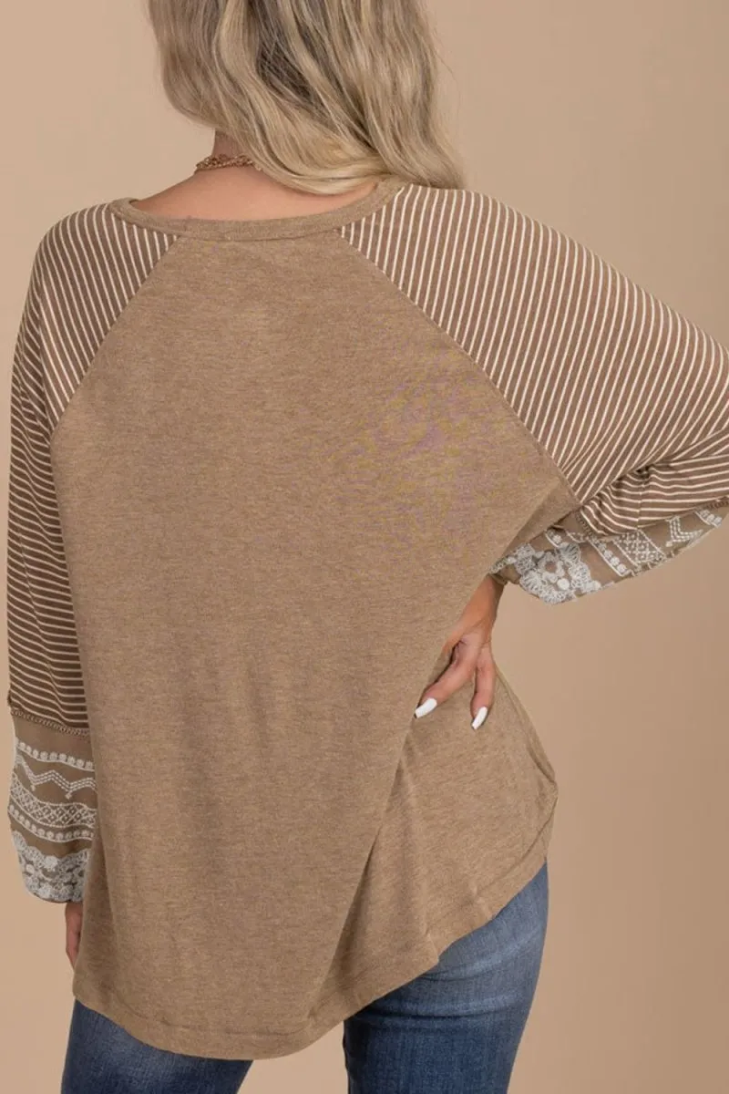 Trendy Striped Long Sleeve Blouses for Women