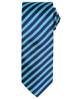 Turquoise/Navy - Double stripe tie