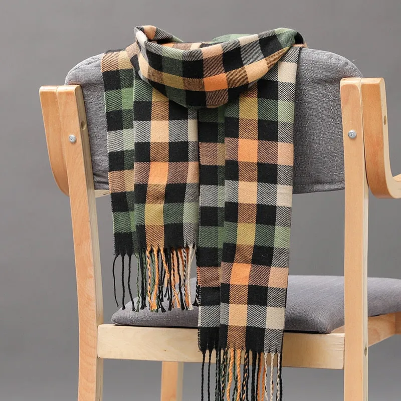 Warm Cashmere plaid scarf