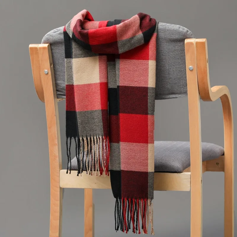 Warm Cashmere plaid scarf