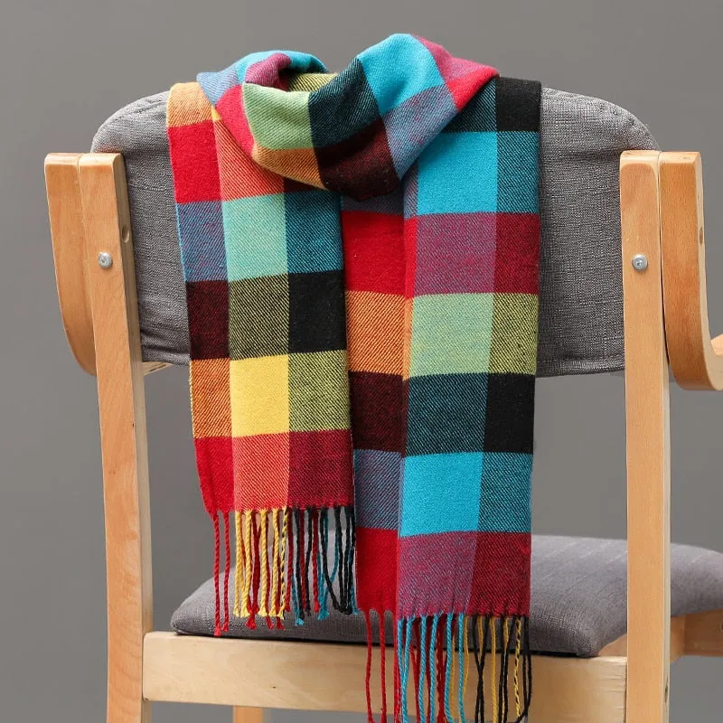 Warm Cashmere plaid scarf