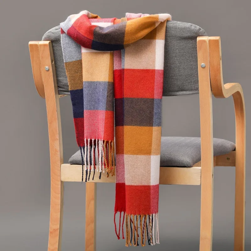 Warm Cashmere plaid scarf