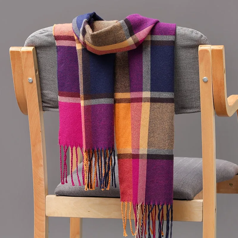 Warm Cashmere plaid scarf