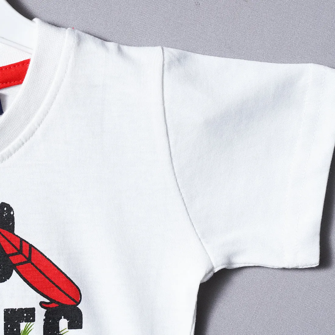 White Printed Fashionable T- Shirt for Boys